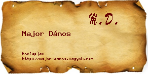 Major Dános névjegykártya
